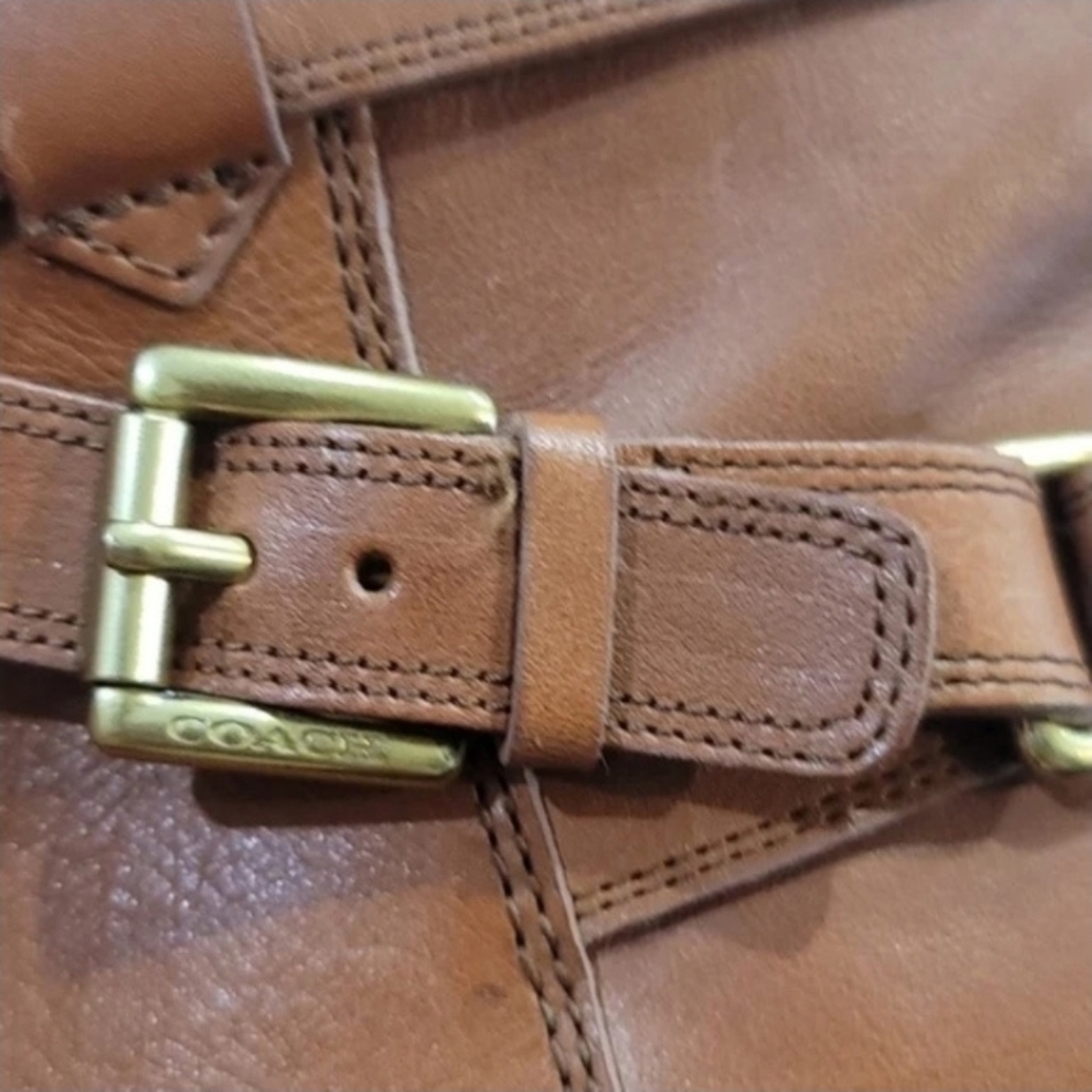 Coach Monique Flat Belted Riding Boots Women’s 7B Brown Cinnamon - Picture 6 of 10